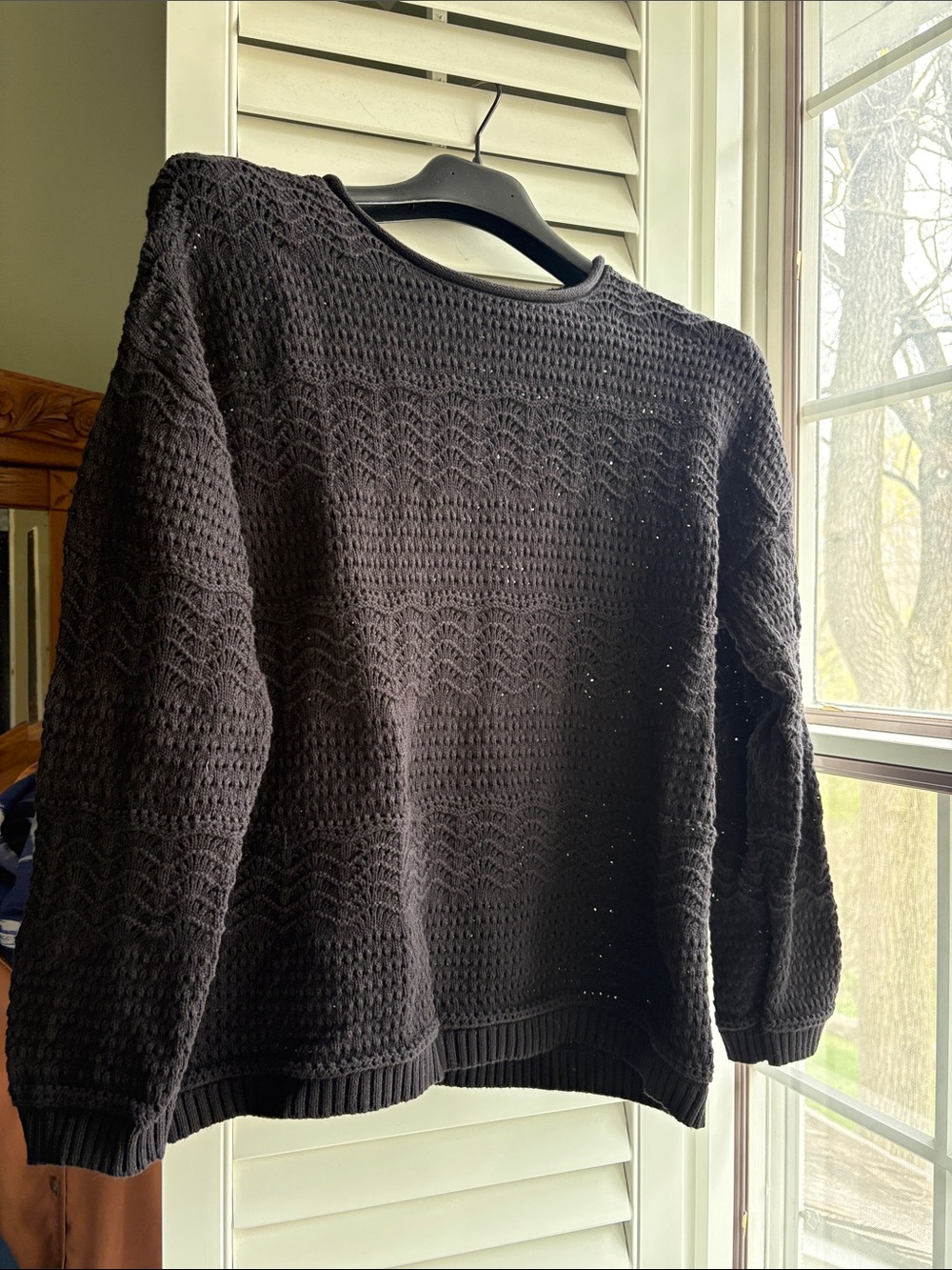 Ricki's Black crochet knitCrew Neck Sweater